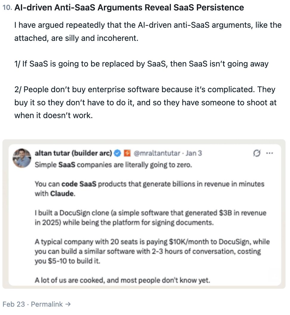 Paul Kedrosky's post on AI-driven Anti-SaaS Arguments